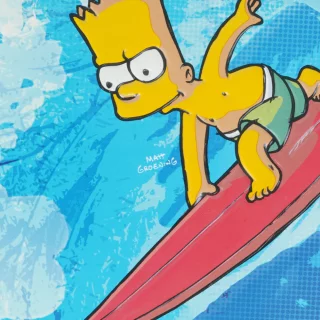 Libreta Cosida Simpsons  100 Hojas   Doble Linea  - Tabla De Surf