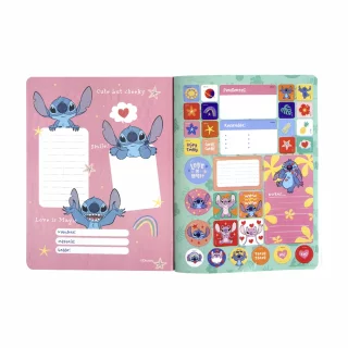 Libreta Cosida Stitch  100 Hojas   Cuadriculado  - 3 Besos