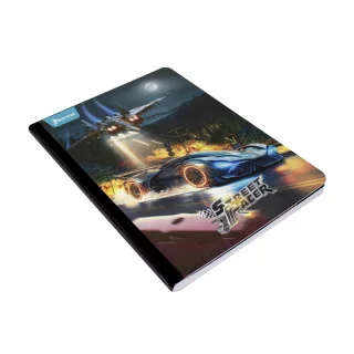 Libreta Cosida Street Racer  100 Hojas   Cuadriculado  - 10 Carro Azul Y Avion