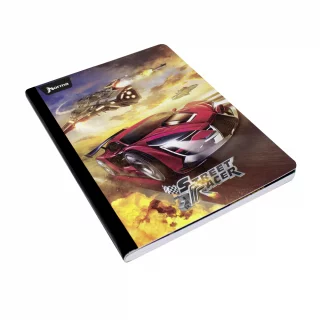 Libreta Cosida Street Racer  100 Hojas   Doble Linea  - 6 Carro Rojo Y Avion