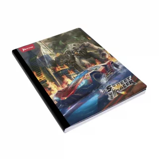 Libreta Cosida Street Racer  100 Hojas   Doble Linea  - 8 Carro Rojo Y Mosntruo