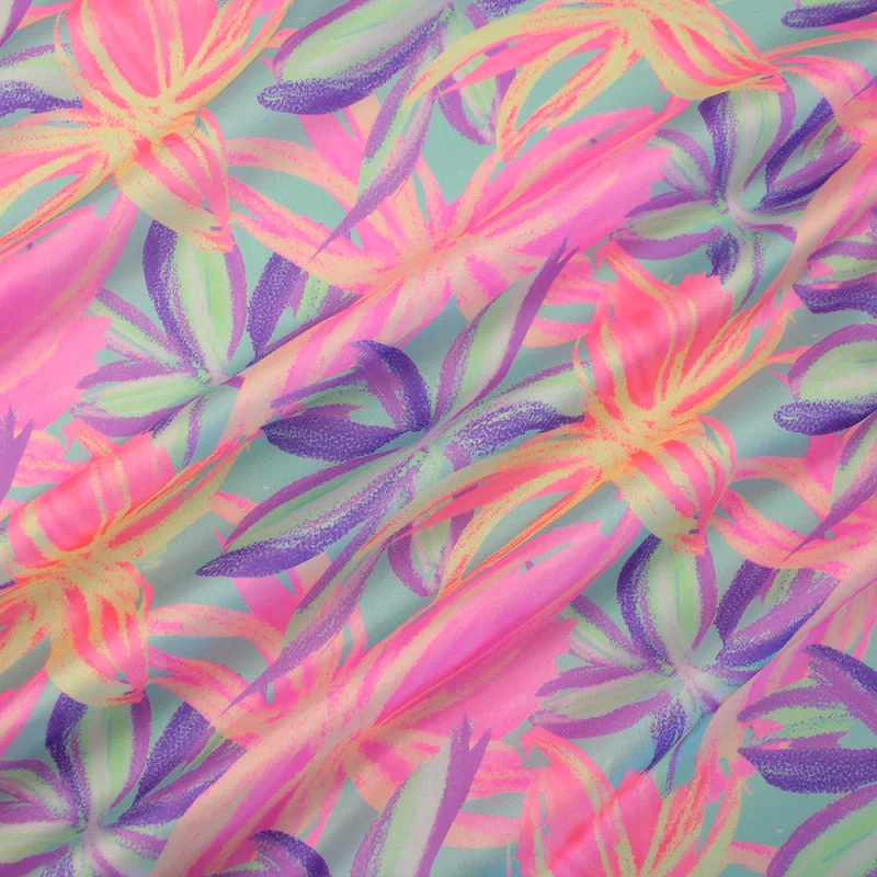 Satín Opaco Estampado Batti Neon Floral Colors