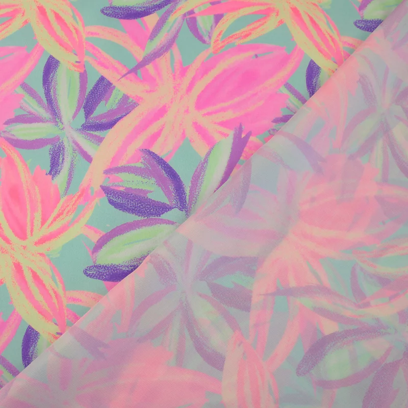 Satín Opaco Estampado Batti Neon Floral Colors